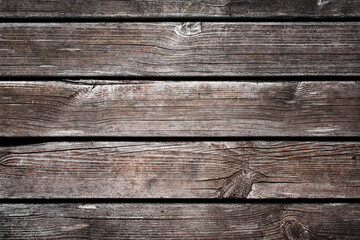 Grunge dark brown wooden background. Stock photo.