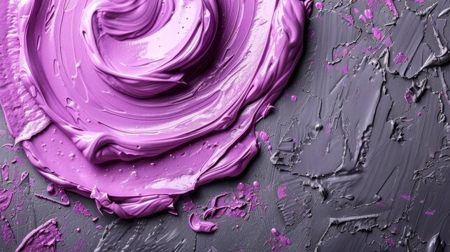  purple paint on one side, black and white background
