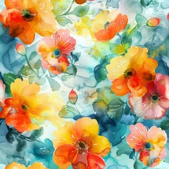 Abstract Watercolor Floral Background