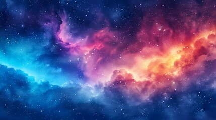 Fototapeta premium Bright Watercolor Galaxy Sky