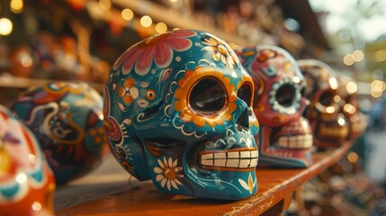 Fototapeta premium Colorful Mexican Skulls Decoration