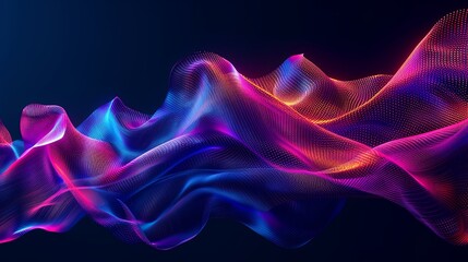 fondo abstracto, ondas con luces de neón