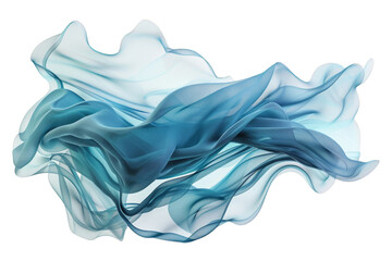 Elegant Blue Fabric Wave on White Background