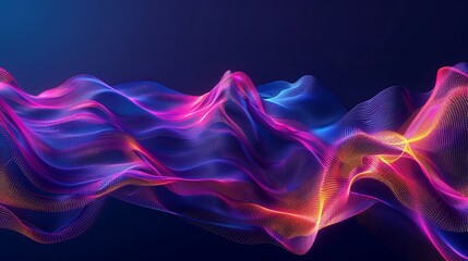 Obraz premium fondo abstracto, ondas con luces de neón