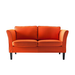Orange Couch on White Floor