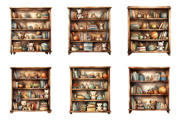 Wooden Bookshelf Overflowing with Colorful Books, Ideal for Book Lovers