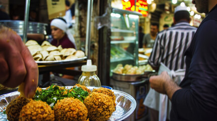 Delicious Palestinian Falafel Platter., Culinary World Tour, Food and Street Food