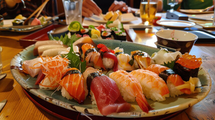 Sushi Feast from Above, Culinary World Tour, Food and Street Food