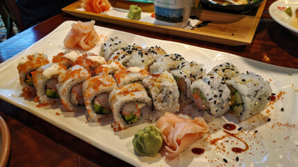Delicious Sushi Presentation Shot., Culinary World Tour, Food and Street Food