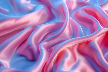 Macro detailed smooth silk pink blue fabric texture background