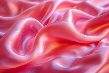 Close up detailed smooth silk pink fabric texture. Macro background