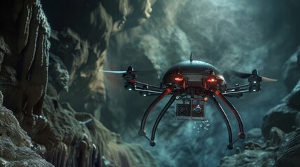 Exploring the Depths Underwater Autonomous Drone Explores Intricate Cave System