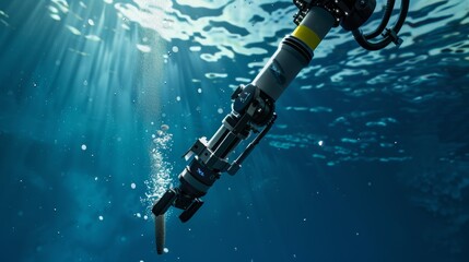 Exploring the Depths Underwater Robotic Arm Collecting Sediment Core for Environmental Study