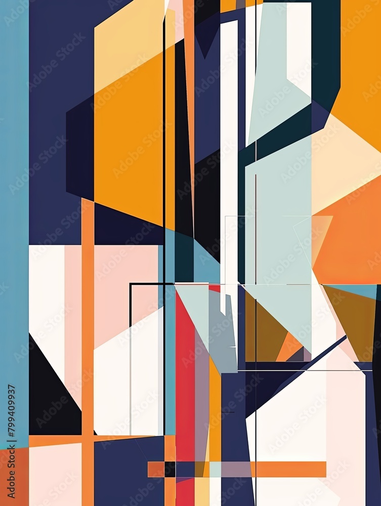 Poster abstract geometric shapes suitable for modern designs. perfect for finance, architecture, or tech pr
