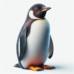 3d penguin  on white