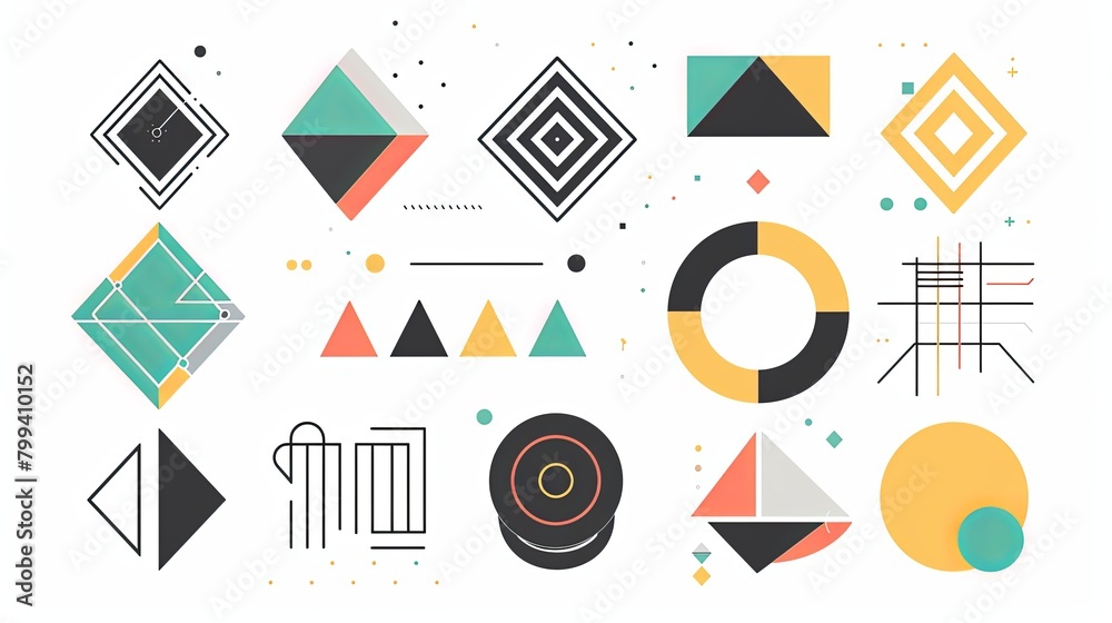 Poster abstract geometric shapes suitable for modern designs. perfect for finance, architecture, or tech pr