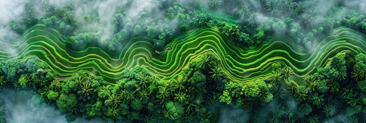 Majestic Canopy: A Birds Eye View of a Lush Forest