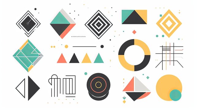 Abstract geometric shapes suitable for modern designs. Perfect for finance, architecture, or tech presentations. Adds sleekness and professionalism to visuals. Generative AI.