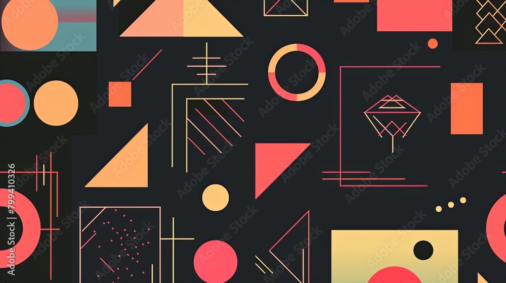 Poster a sophisticated image showcasing geometric shapes, perfect for designs requiring modernity and preci