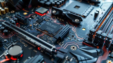 Fototapeta premium Pioneering AI Technology Unveiling the Inner Workings of CuttingEdge Chipsets for Seamless Automation