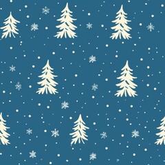 Fototapeta na wymiar Simple Seamless Christmas Themed Pattern