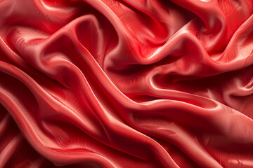 Close up detailed smooth soft velvet red fabric texture. Macro background