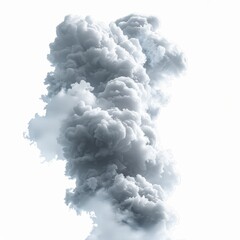 Large Cloud of Smoke Drifting in Black and White