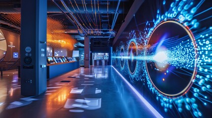 Vibrant Data Flow Fiber Optics Illuminated in CuttingEdge Technology Display