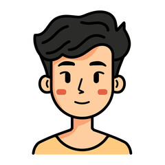 Smiling Young Man Illustration, Colorful and Friendly
