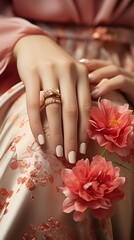 red pink manicure nail polish treatment beauty, ai