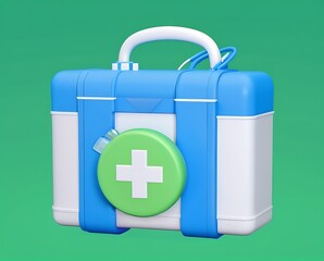 3d medical elements with first aid kit