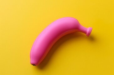 Pink silicone banana on yellow