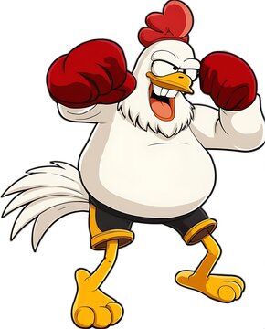 recommend clip art: chicken boxing cartoon