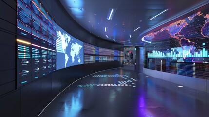 Global Connectivity Command Center Monitoring Worldwide Data Streams