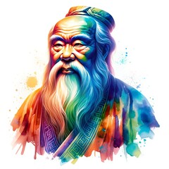  Portrait of teacher Confucius - obrazy, fototapety, plakaty