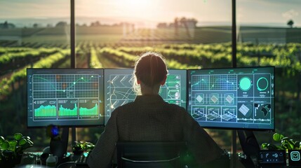 Sustainable Farming Monitoring Solar Power Efficiency Sustainability on Digital Dashboard