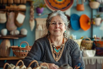 Crafty Creations: Portrait of a Small Business Owner in Handmade Crafts Store