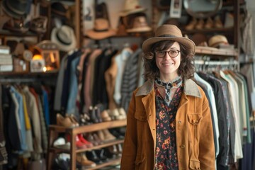 Vintage Visions: A Portrait of the Stylish Small Business Owner of a Retro Clothing Store