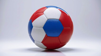 Fototapeta premium Soccer football ball in the colors of the Slovenia flag, red, blue and white. isolated on white background, European Championship 2024