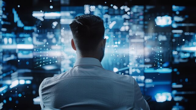 HighSpeed Connectivity Optimizing Bandwidth for Seamless Access to Digital Content Rear View of Consultant in Action