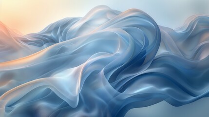 Obraz premium Abstract Blue and White Background With Wavy Lines