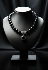 Radiant elegance: an opulent portrayal of luxury embodied in a captivating necklace, exuding sophistication, glamour, and timeless beauty, perfect for discerning tastes and refined occasions