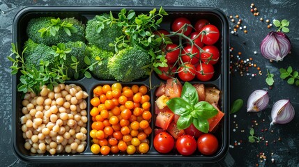 Assorted Food Items in Plastic Container
