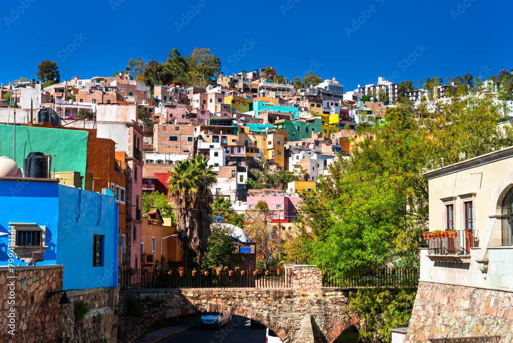 Canvas Prints Skyline of the historic city of Guanajuato, UNESCO world heritage in Mexico