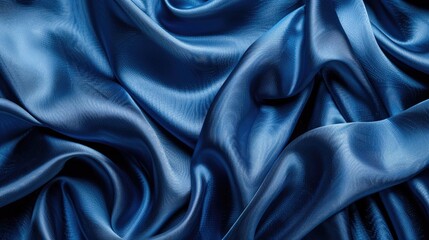 Fototapeta premium Blue satin fabric texture close up An abstract background and design texture