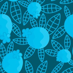 Cartoon summer berries print seamless blueberry pattern for fabrics and linens and wrapping paper
