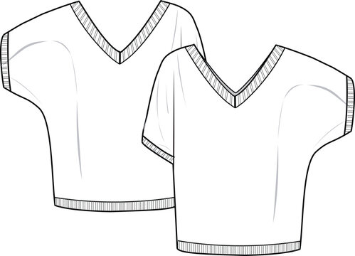 white v-neck t-shirts fashion design clip art preview