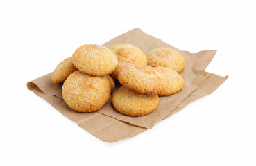 Tasty sweet sugar cookies isolated on white