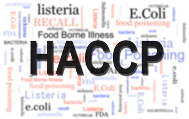 HACCP (Hazard Analysis and Critical Control Points) -- and food poisoning word cloud -- food safety concept