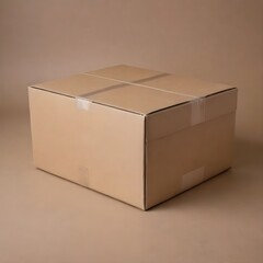 Cardboard Box Ready for Packing Against a White Background